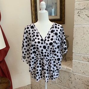Black and White Polka Dot Top